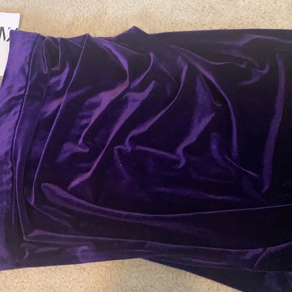 Zara Purple Velvet SET skirt And TOP NEW - Picture 5 of 5